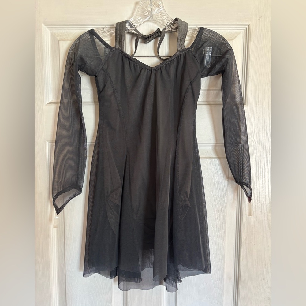 Dark Gray Sheer Long Sleeve Dress Lyrical Costume